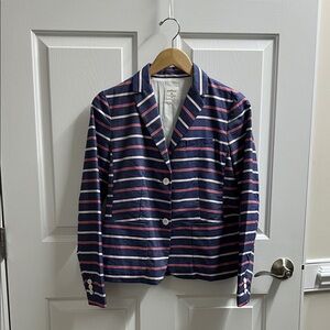 GAP women’s Navy Pink Striped Blazer jacket size 6 NWOT
